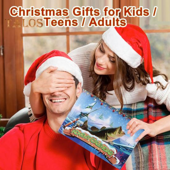 Рождественский адвент-календарь 2024 года, набор рыболовных снастей, обратный отсчет на 24 дня, рыболовные приманки, ежедневные рыболовные снасти с приманками, крючки, аксессуары