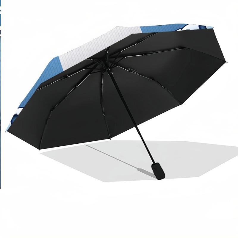 Cardiff City Automatic 3‑Fold Umbrella 8‑Rib Windproof Folding Umbrella Sun Rain Protection For Outdoor Travel Daily Use