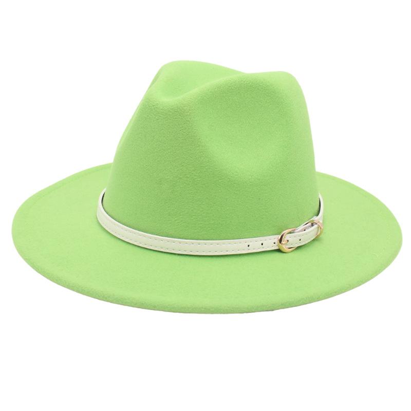 Женское пальто с цилиндром с широкими полями и шляпой, фетровая шляпа, однотонная кашемировая джазовая шляпа