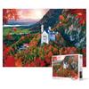 1000-piece Jigsaw Puzzle - Neuschwanstein Castle Colored with Autumn Leaves, Popular Korean Puzzle