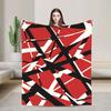 Van Halen Abstract Red With Black And White Lines Super Soft Blanket  Novelty Travel Throw Blanket Couch Chair Flannel Bedspread