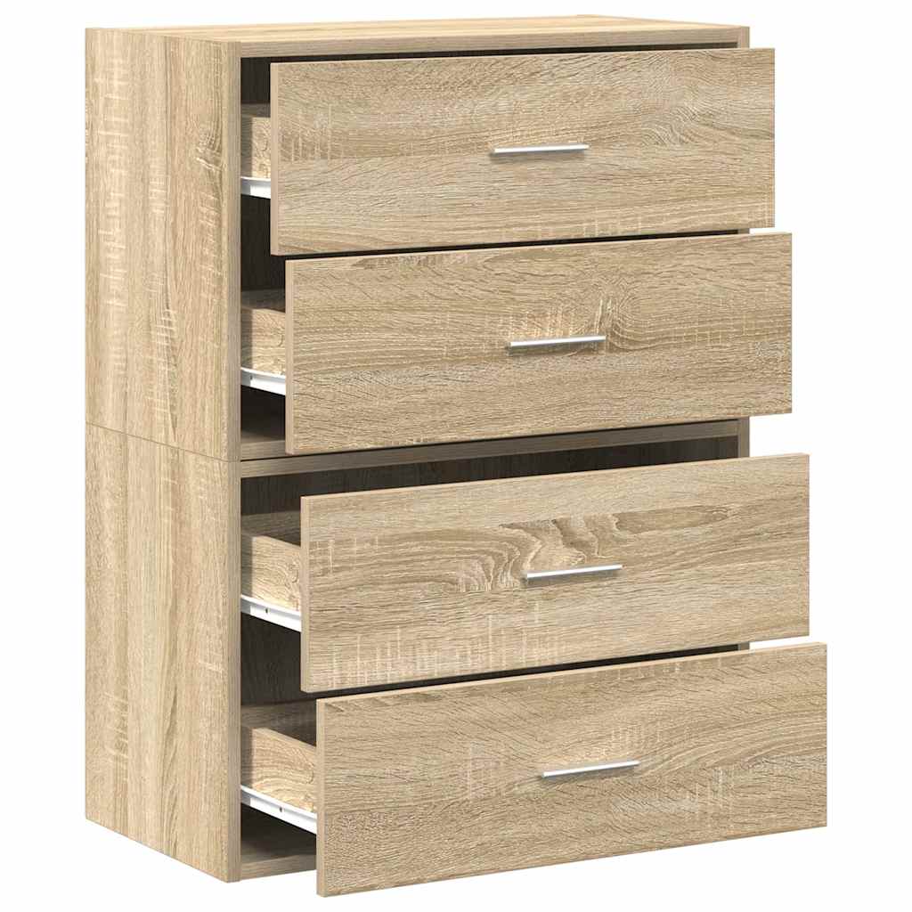 2 Drawer Cabinets 2 pcs Sonoma Oak 60 x 31 x 40 cm