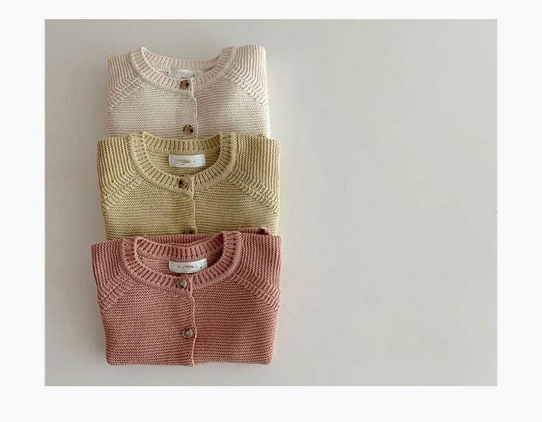 Spring & Autumn Knitted Cardigan for Kids - Boys' & Girls' Round Neck Sweater for Infants & Toddlers