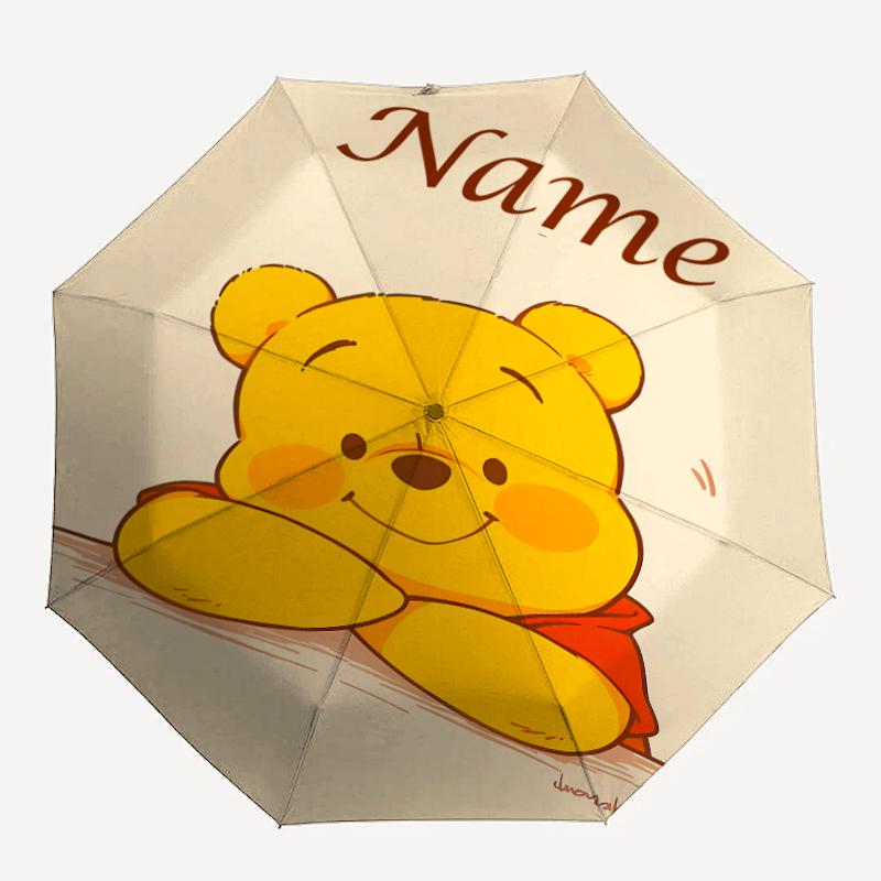 Personalized Name W-Winnie Print Umbrella - Automatic Open/Close, Eight-Rib Durable Frame, Automatic Folding Umbrella