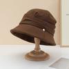 Sense of design Side stack pleated basin hat Versatile bucket hat Autumn and winter thickened thermal visor spot