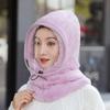 Douyin popular hooded winter big brim windproof hat outdoor riding warm and cold proof thickened velvet scarf