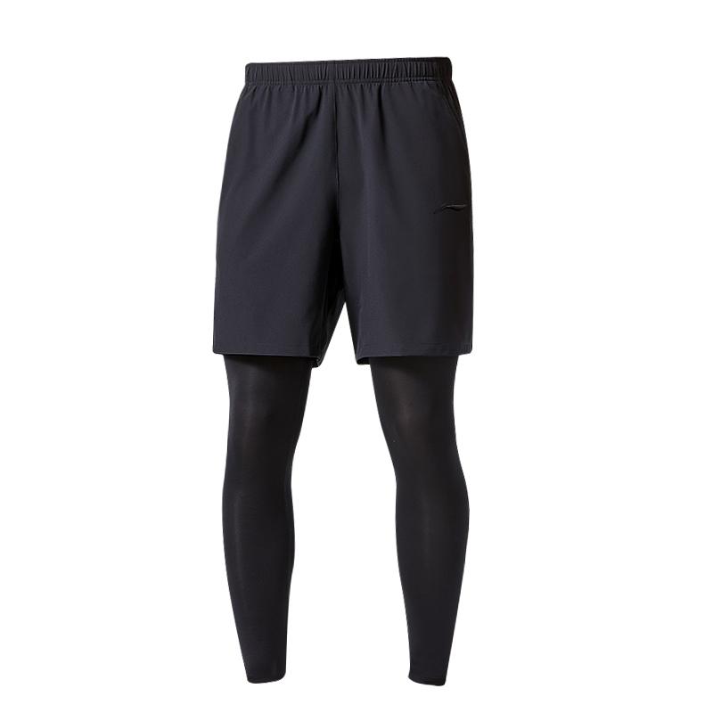 Li Ning Тренировочные Высокоэластичные Быстросохнущие Облегающие Спортивные Длинные Штаны Мужские низ Черный DZMYKSU208-1
