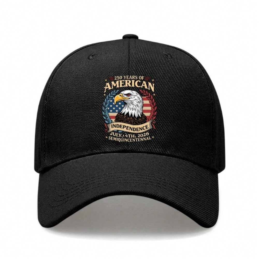 [Patriotic Baseball Cap] 250Th Anniversary USA Eagle Print Polyester Adjustable Hat Breathable Casual Outdoor Sports Independence Day Gift Unisex
