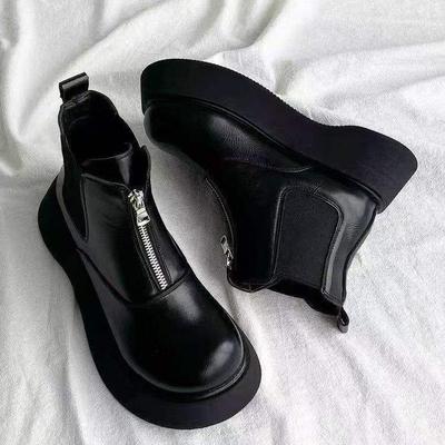 Ботинки Мартин на толстой подошве женские 2025 новые осенне-зимние увеличивающие рост короткие ботинки в британском стиле одинарные ботинки ботинки челси ботинки Призрачного Императора