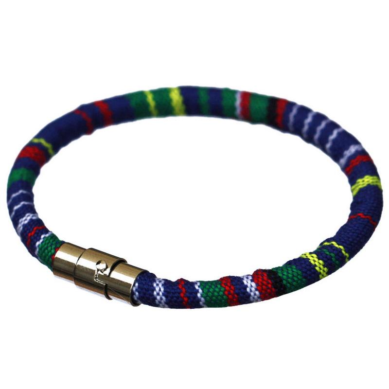 Браслет из нержавеющей стали с магнитной пряжкой, унисекс, в стиле бохо, плетеный хлопковый браслет-манжета ручной работы для мужчин и женщин, браслет на щиколотке для серфера, браслет, браслет