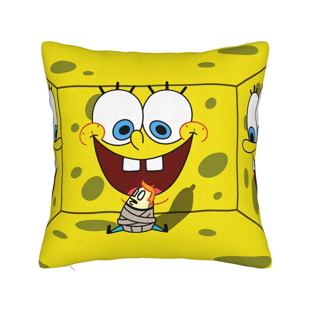 SSpongeBobeds SSquarePantsed Sponge Man Pillowcases Kawaii Pillow Case For Couch Sofa Bedroom Print Pillow Cover