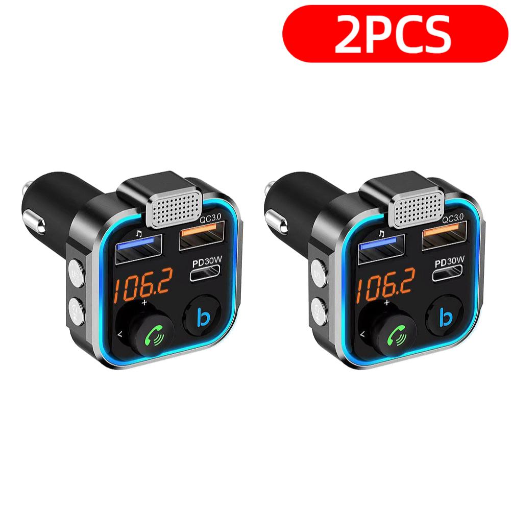 5-1PCS Bluetooth-Compatible 5.0 FM Transmitter 3 Ports Charging MP3 Player Receiver Type-C PD 30W QC3.0 Fast Charger for Car
