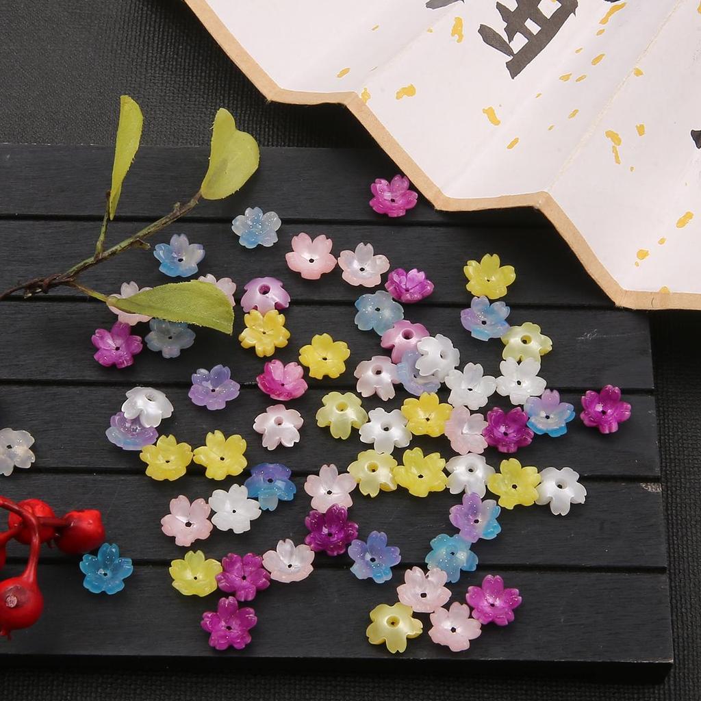 10pcs Acrylic Imitation Shell Flower Pendant Charm Beads for Jewelry Making Antique Accessories