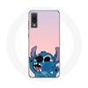 Чехол для Samsung Galaxy A02 Стич с поднятым носом розовый фон