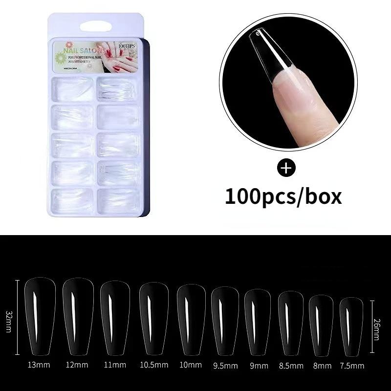 100 шт. инструмент для накладных ногтей, бесшовные прозрачные искусственные ногти, инструменты для украшения маникюра