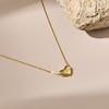 Minimalist Heart Necklace: Japanese & Korean Design, Hammered Surface, Versatile Clavicle Chain for Women