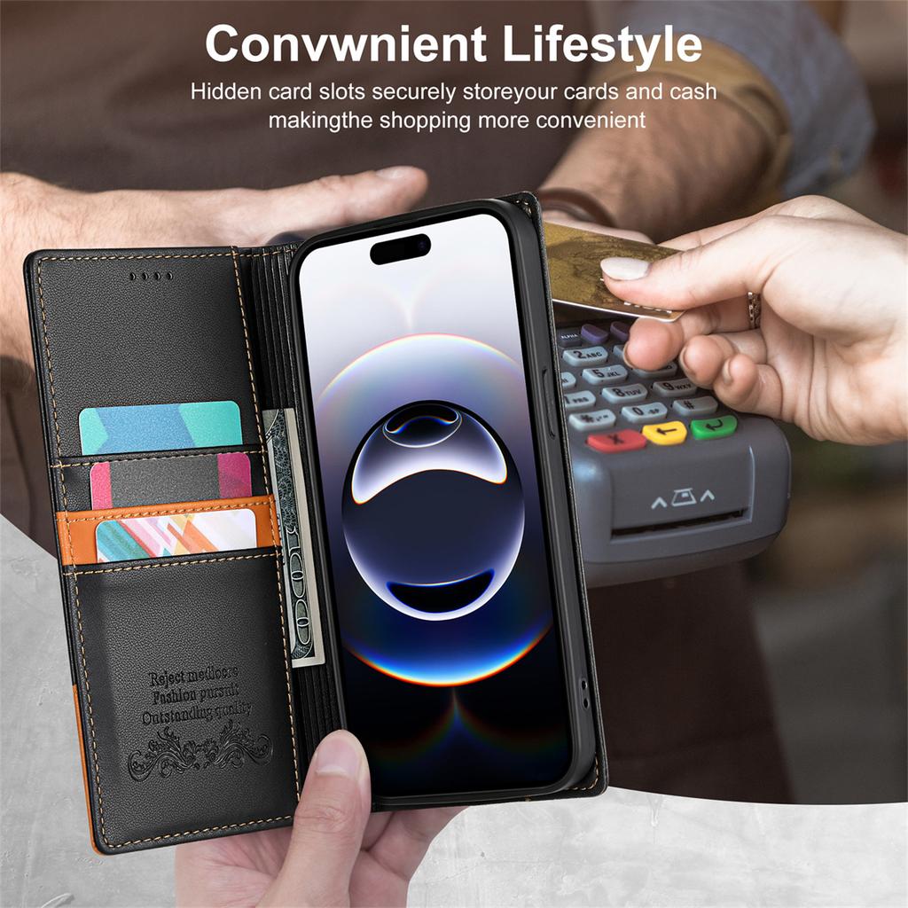 For iPhone 7/8/SE/X/XS/XR/11/12/13/14/15/16/17 All series.Wallet Phone Case Multifunctional Stand RFID Protection Fashion Faux Leather