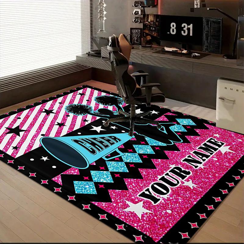 1PC Custom Name Spirit Poster Theme Floor Mat Ideal for Living Room, Game Rooms, Office, Bedroom Floor Mat Playful Design