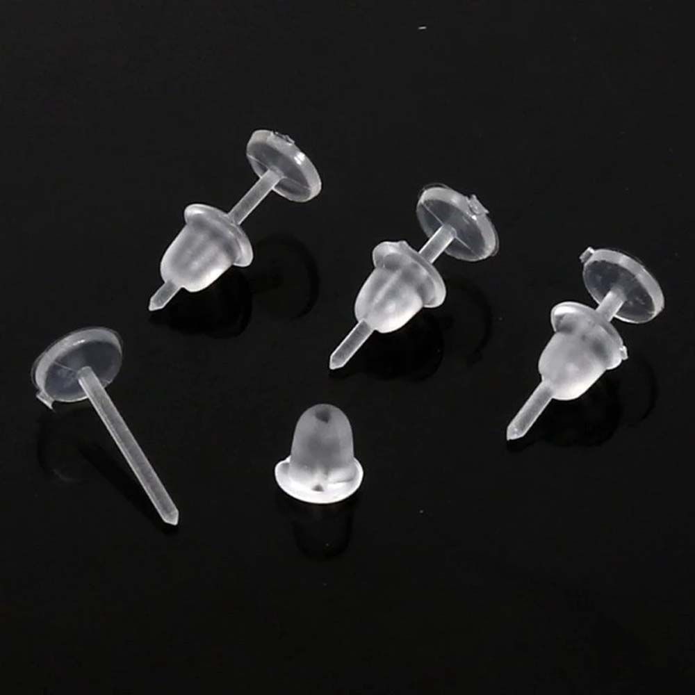 Jewelry Parts Jewelry Making Ear Protect Pure Color Ear Hole Blockage Ear Post Plastic Stud Earring