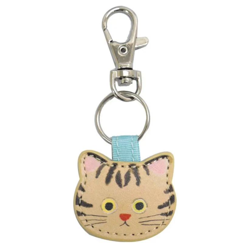 Cute Cartoon Cat Keychains PU Material Lovely Cat Funny Keychain Children Schoolbag Zipper Puller