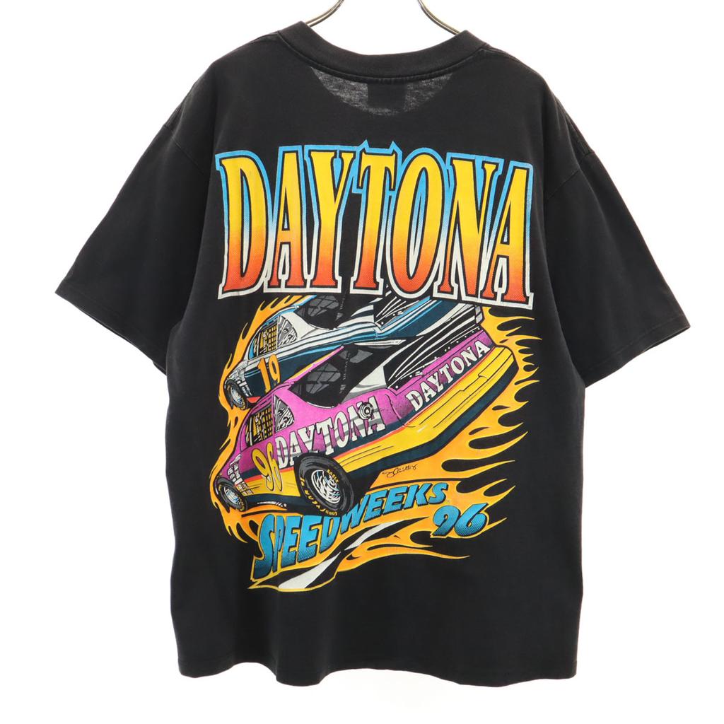 GILDAN 90s Made in USA Old Daytona Short sleeve T-shirt L black Men's Used