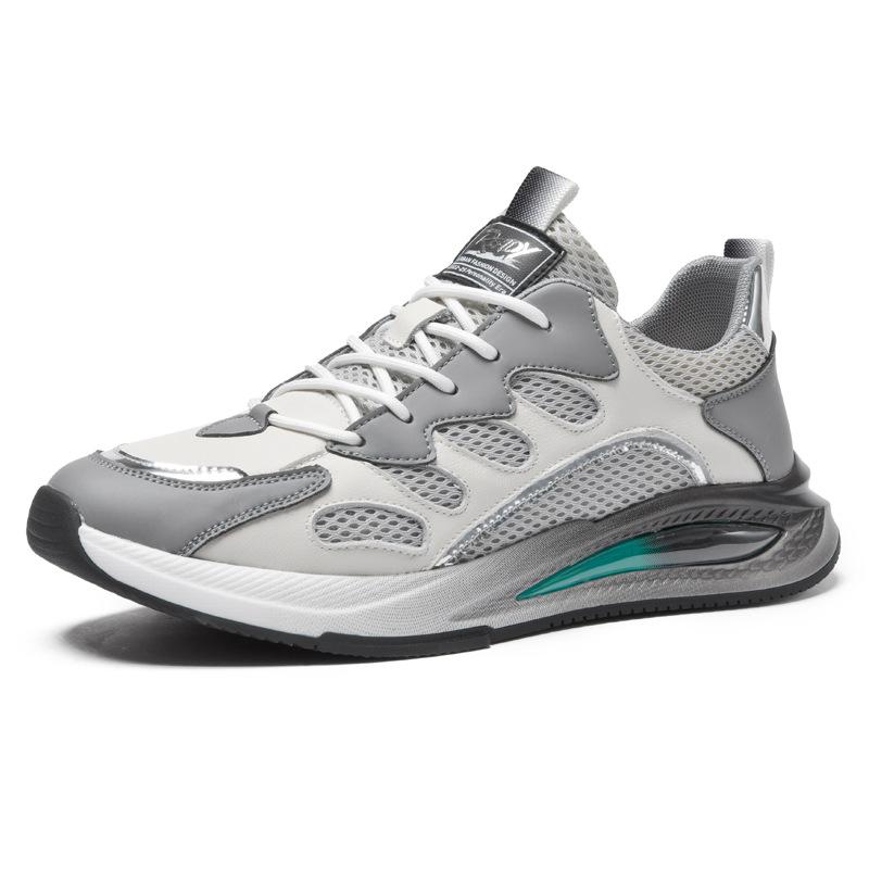 Кожаные туфли для папы, мужская обувь, летние дышащие кроссовки, новые трендовые мужские повседневные спортивные туфли с сеткой