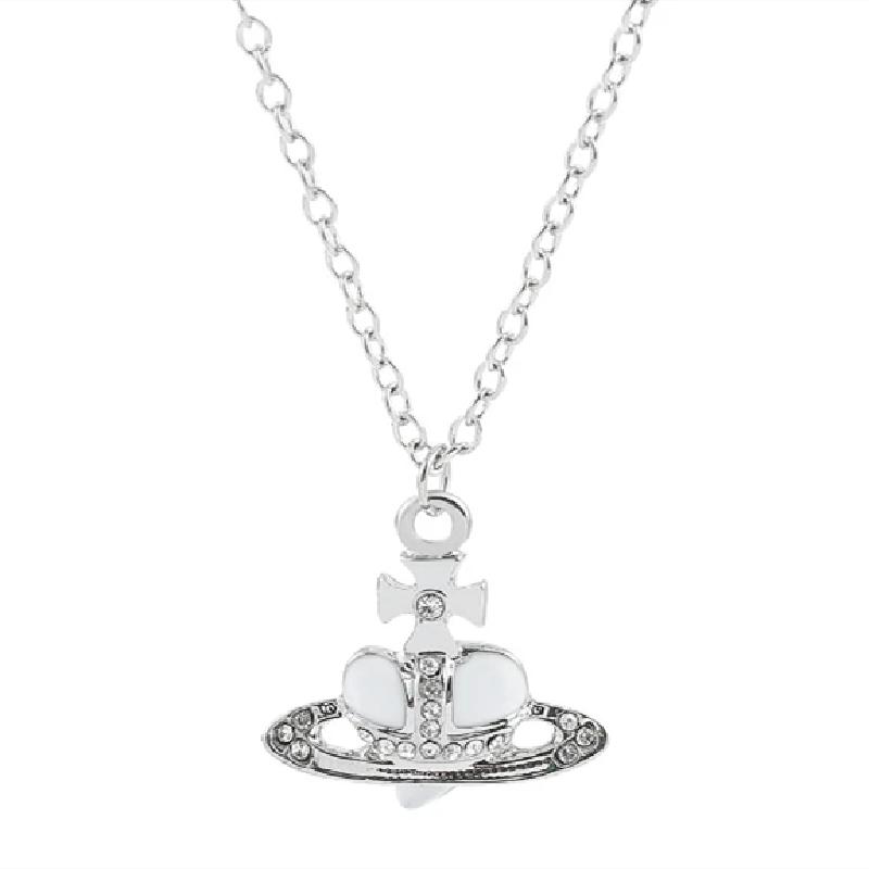 1 шт. Классическое винтажное ожерелье в стиле Сатурн с цветной эмалью и инкрустацией бриллиантами, женская модная бижутерия