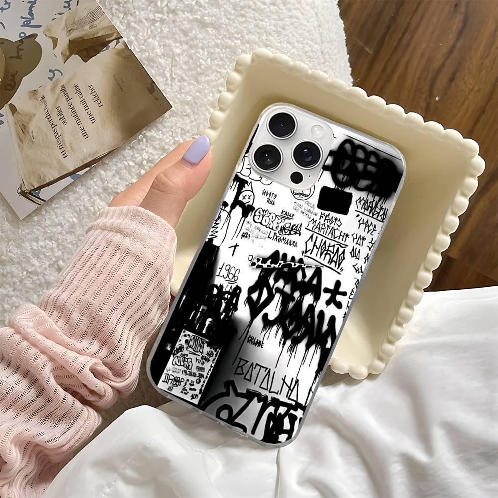 Cool Black Graffiti Phone Case Phone Case For iPhone 17 16 15 14 13 Pro Max Plus Fantasy Glitter Aurora Water Ripple Cover