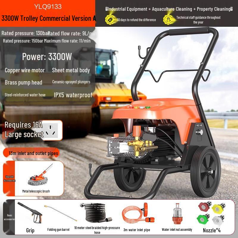 Yili 9140 High-Power Commercial Car Washer and Floor Scrubber, 220V, with Water Pump and Gun