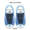 16pcs/Set Fashion Unisex Women Men Athletic Running No Tie Shoelaces Elastic Silicone Shoe Lace All Sneakers Fit Strap