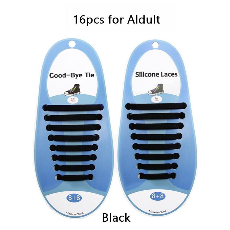 16pcs/Set Fashion Unisex Women Men Athletic Running No Tie Shoelaces Elastic Silicone Shoe Lace All Sneakers Fit Strap