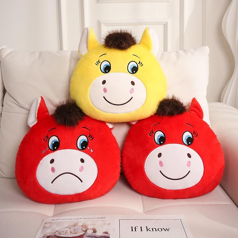 Soft Horse Stuffed Plush Cushion Polyester & Cotton Adjustable Height 11-30CM Unisex Decoration Custom /ODM