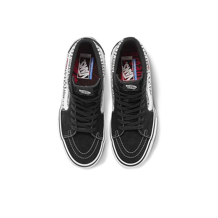 Vans Sk8 Pro Высокие кеды для скейтбординга Граффити Унисекс Кроссовки Черно-белые VN0A45JDV0B