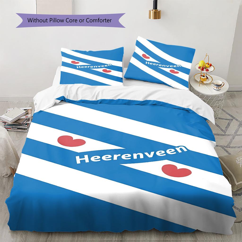 Heerenveen Pattern Bedding Home Decoration Birthday Gift ( 1 duvet cover + 2 pillowcase, without core),fan merchandise.