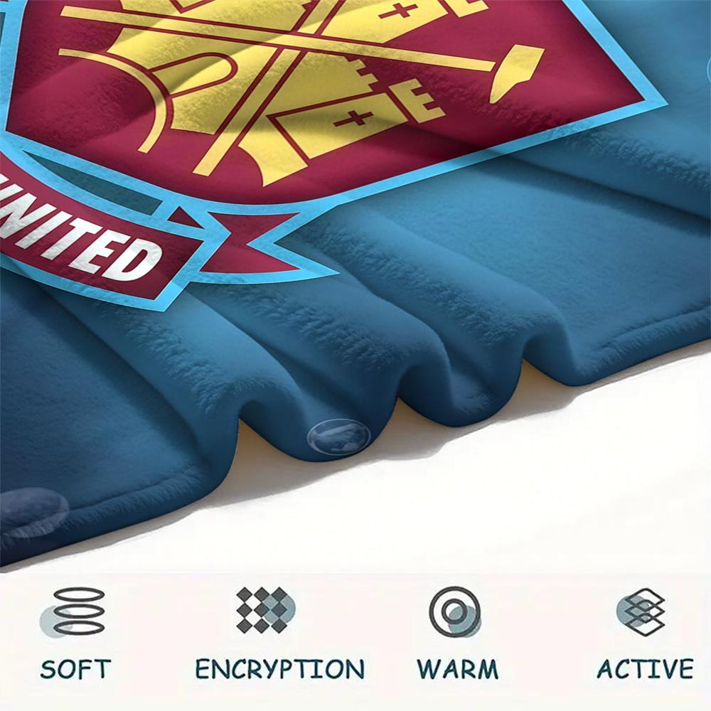 West Ham United FC Flannel Blanket, High quality Comfortable for All Seasons, Home Decor, Warmth and Comfort
