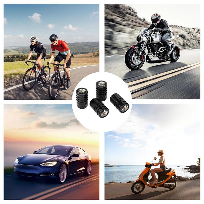 Колпачки штока клапана Уплотнитель для воздуха в шинах Алюминиевый сплав 4 шт. Колпачки для воздуха в шинах Колпачки штока в шинах Колпачки для воздушных клапанов Герметичные, легко устанавливаются