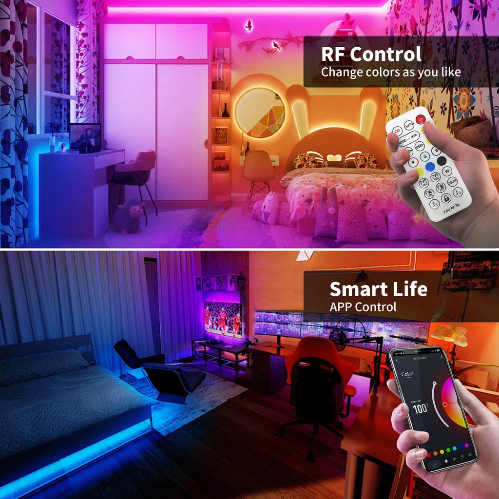 Светодиодная неоновая лента Tuya WiFi 24V RGB Диммируемая Bluetooth 2M-10M Светодиодная лампа IP67 Водонепроницаемая Гибкая лента Управление музыкой Рождество