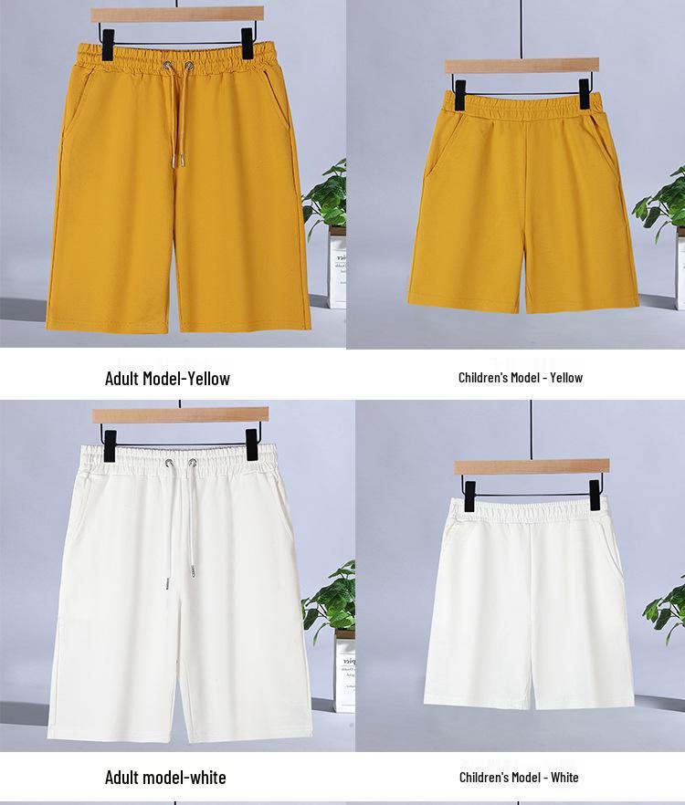 Корейские повседневные шорты из хлопкового терри с высокой посадкой - Летний стиль для родителей и детей