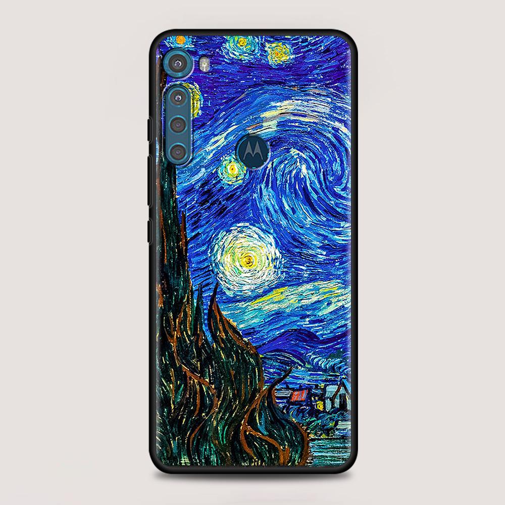 For MOTOROLA One Fusion Case for Moto G10 G9 G8 Plus Play Power One G20 G30 G40 G50 G60 Edge 20 Shell Van Gogh Starry Sky Art