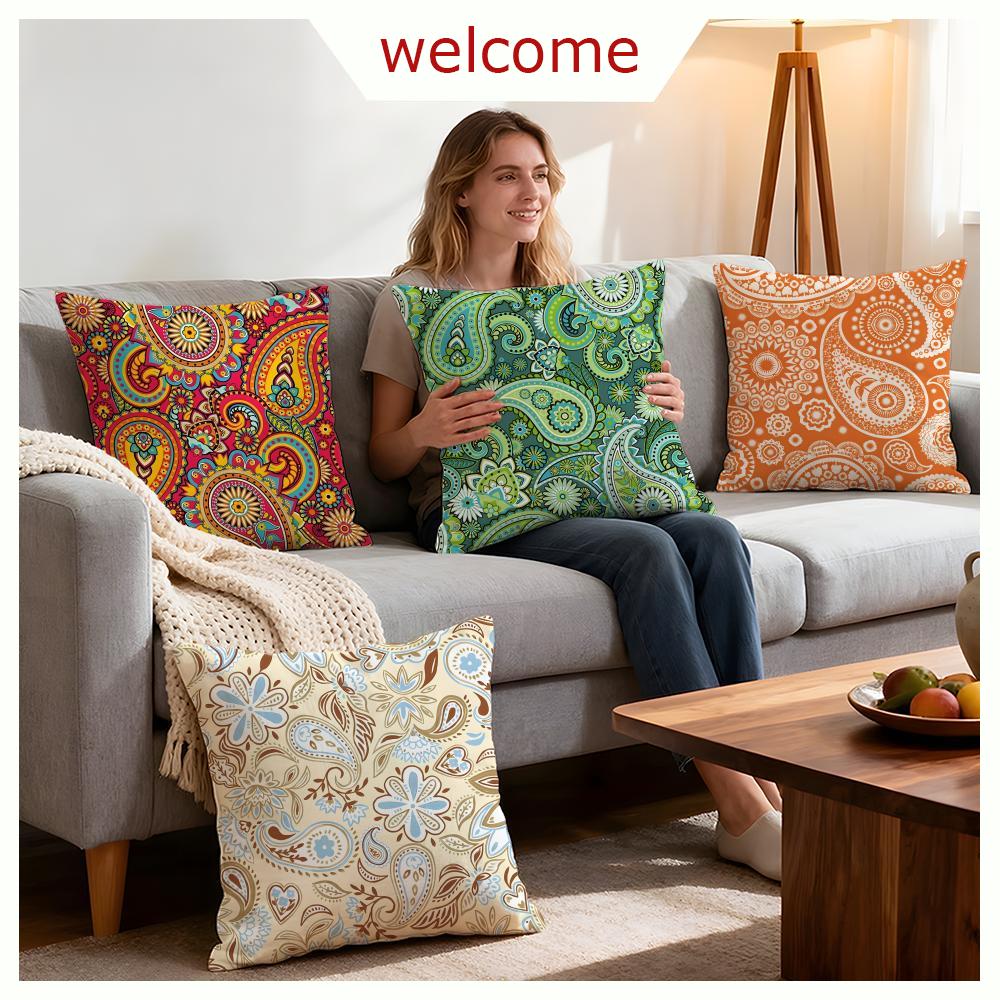 Pattern Paisley Pattern Cushion Cover 1Pcs Decorative Covers Soft Cushion Case For Sofa Couch Decor 40X40 45X45 Pillowcases