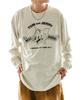 [IMPROVES] Casual [TOM & JERRY] Custom-made Buddies Oval Long Sleeve T-Shirt, Men's, Oatmeal
