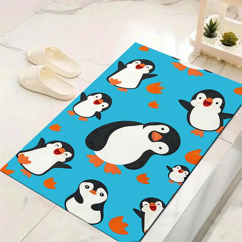 1Pc Penguin Party Rug Office Carpet Indoor Outdoor Doormat Nonslip Soft Comfortable Living Christmas Halloween Xmas Gift D924334