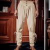 Mens Pants Pirate Tapered Linen Costume Trousers