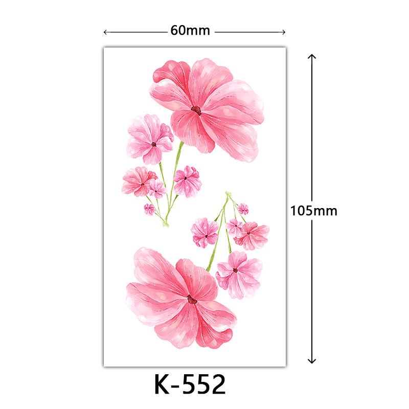 Waterproof Tattoo Stickers: English Letters, Flowers & Butterfly Sketches