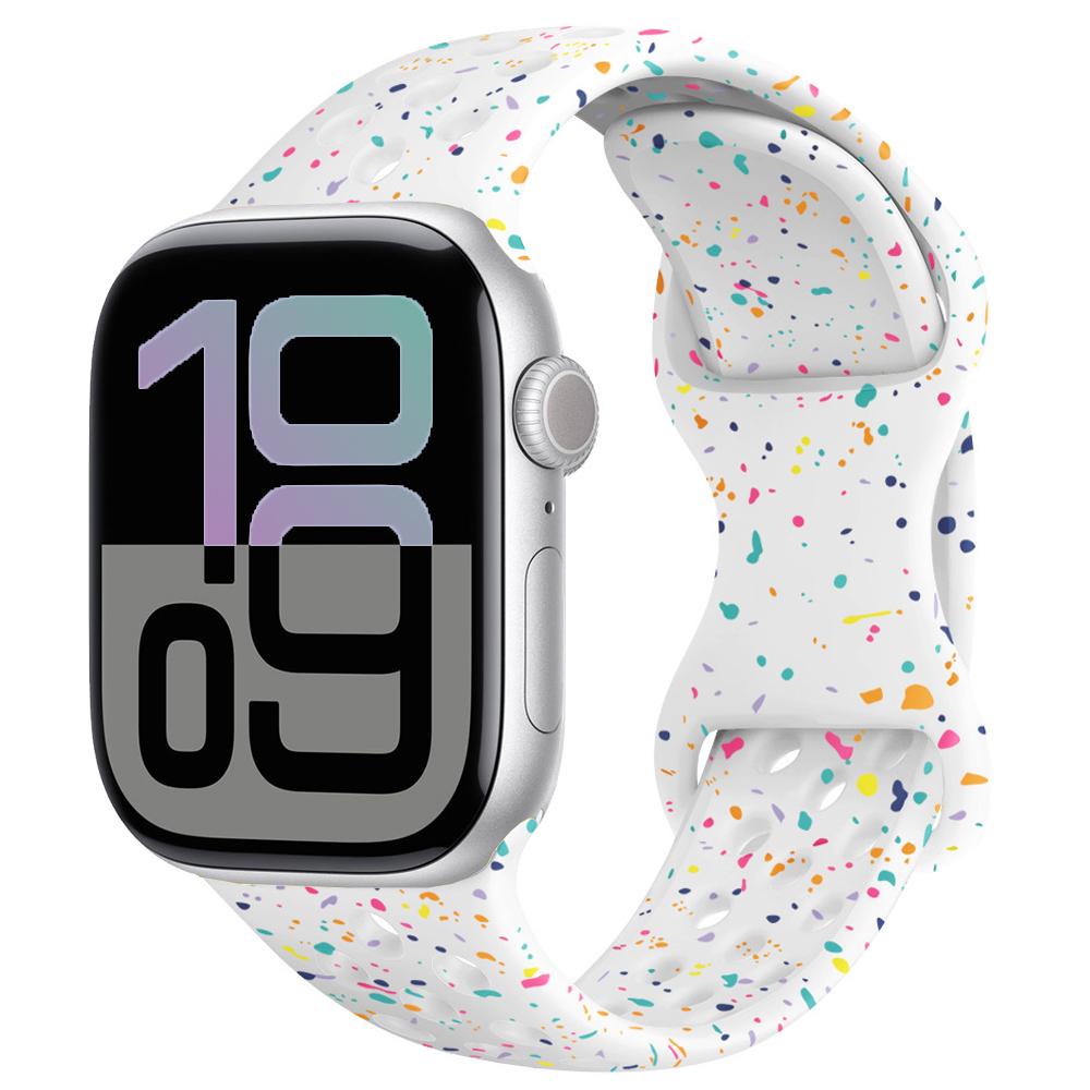 Силиконовый ремешок для Apple Watch 11 10 9 8 7 46 мм 45 мм 42 мм 41 мм Ultra 3/2 49 мм Дышащий браслет для iWatch 6 5 4 SE 44 мм