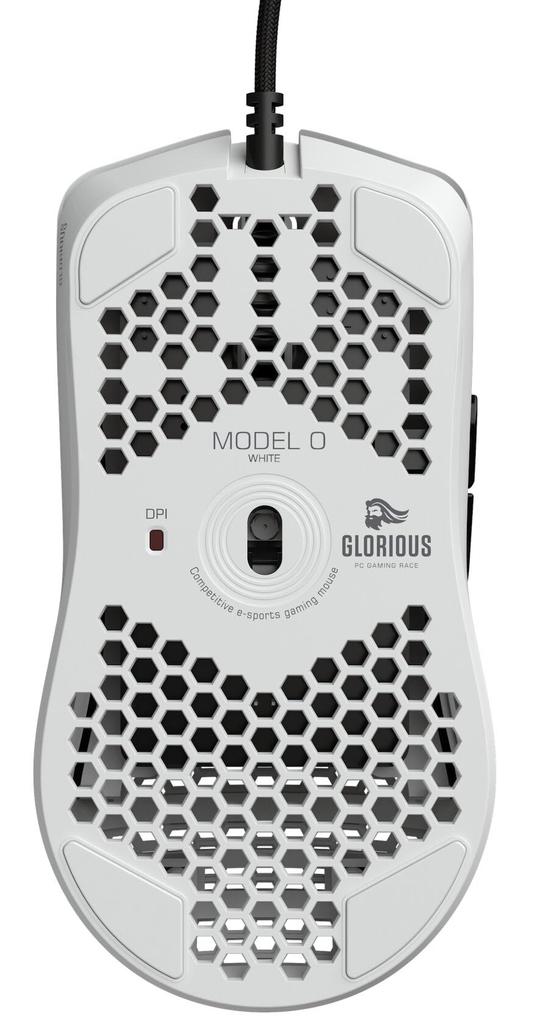 Glorious Model O Gaming Mouse White RGB 6 Program Buttons USB Wired Lightweight Mouse (67g)