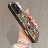 Стильный Чехол из Закаленного Стекла с Ярким Цветочным Узором HD для iPhone 17 16 15 14 13 12 11 Pro Max 16E 7 8 Plus XR XS X