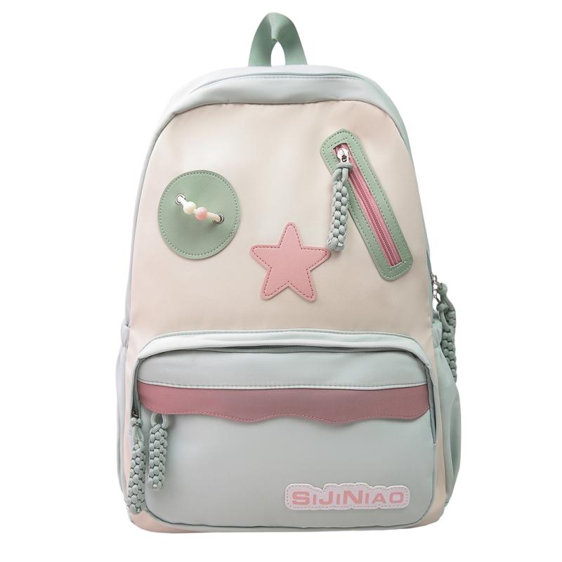 Цветной блок Студенческий школьный рюкзак Рюкзак большой вместимости Женский дорожный рюкзак