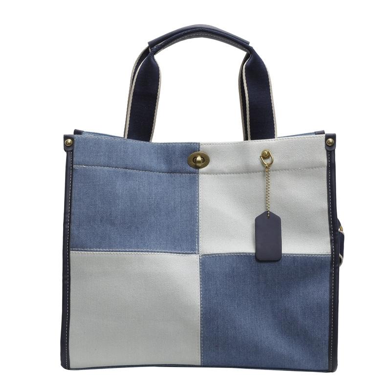Contrasting Checkerboard Denim Small Square Bag 2025 Autumn New Handbag Premium Trend Shoulder Bag