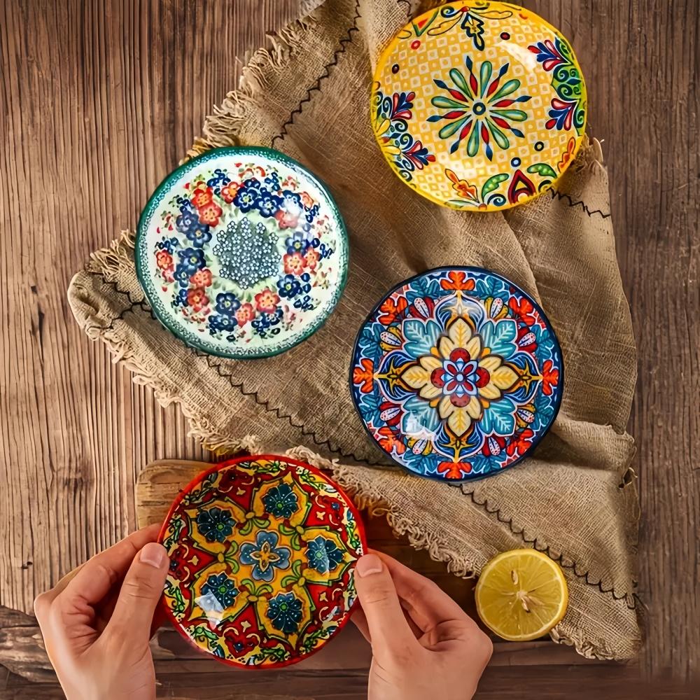 Богемное маленькое блюдце, керамическое бытовое блюдце для соуса, блюдце для соевого соуса, для барбекю, хот-пота, соусник, блюдце для закусок, уксус